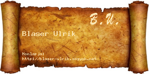 Blaser Ulrik névjegykártya